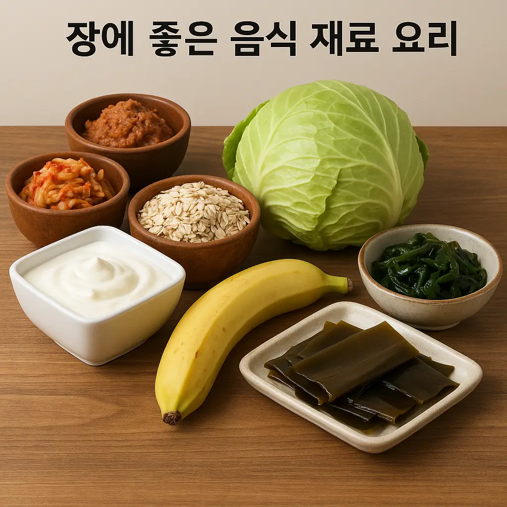 장에 좋은 음식 재료 요리