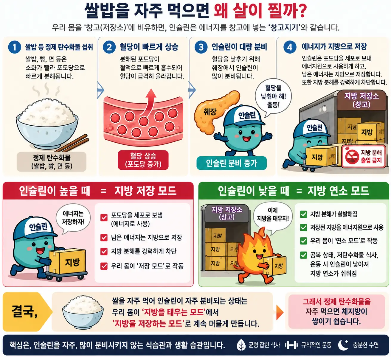 인슐린 탄수화물 쌀밥